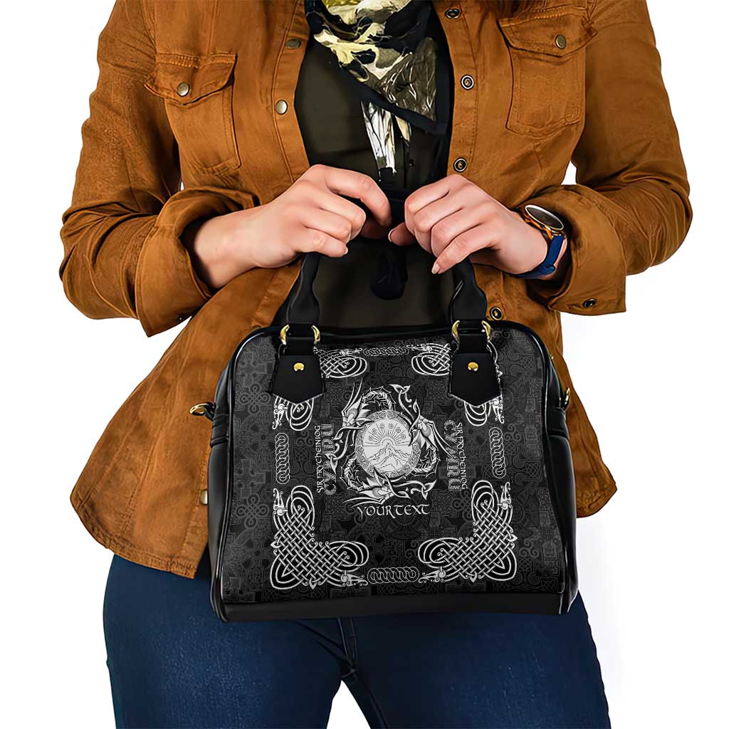Personalized Brecknockshire Sir Frycheiniog Shoulder Handbag Black Brecon Beacons Mountain Celtic-inspired - Wonder Print Shop