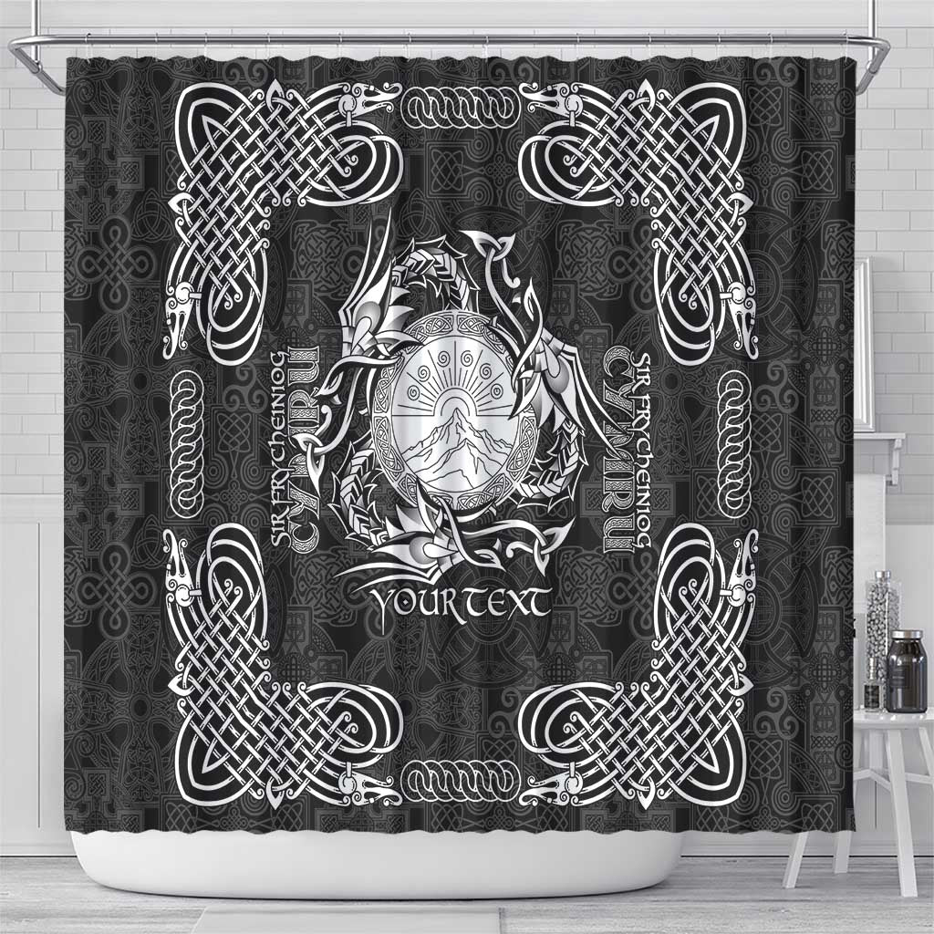 Personalized Brecknockshire Sir Frycheiniog Shower Curtain Black Brecon Beacons Mountain Celtic-inspired - Wonder Print Shop