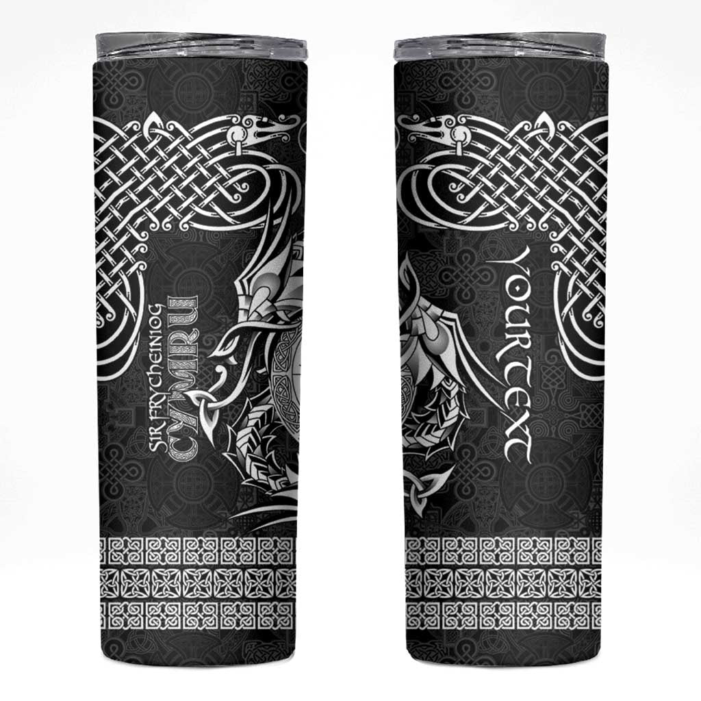 Personalized Brecknockshire Sir Frycheiniog Skinny Tumbler Black Brecon Beacons Mountain Celtic-inspired - Wonder Print Shop