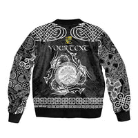 Personalized Brecknockshire Sir Frycheiniog Sleeve Zip Bomber Jacket Black Brecon Beacons Mountain Celtic-inspired - Wonder Print Shop