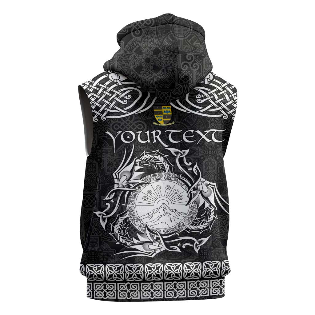 Personalized Brecknockshire Sir Frycheiniog Sleeveless Zip Hoodie Black Brecon Beacons Mountain Celtic-inspired - Wonder Print Shop