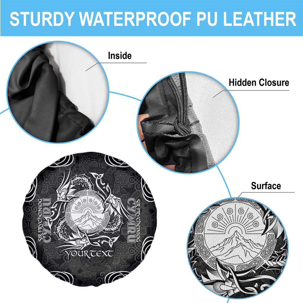 Personalized Brecknockshire Sir Frycheiniog Spare Tire Cover Black Brecon Beacons Mountain Celtic-inspired - Wonder Print Shop