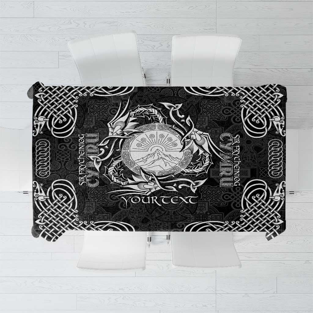Personalized Brecknockshire Sir Frycheiniog Tablecloth Black Brecon Beacons Mountain Celtic-inspired - Wonder Print Shop