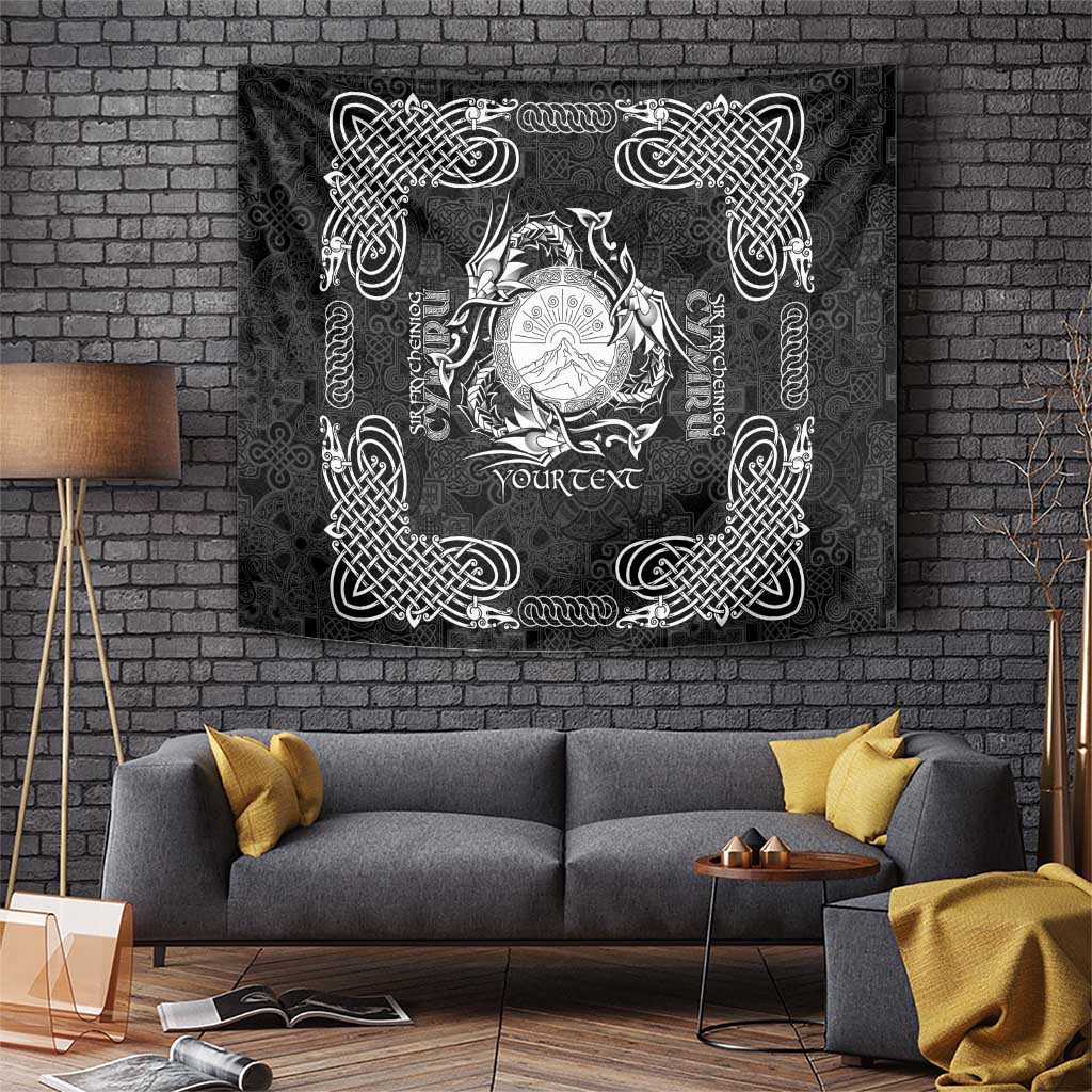 Personalized Brecknockshire Sir Frycheiniog Tapestry Black Brecon Beacons Mountain Celtic-inspired - Wonder Print Shop