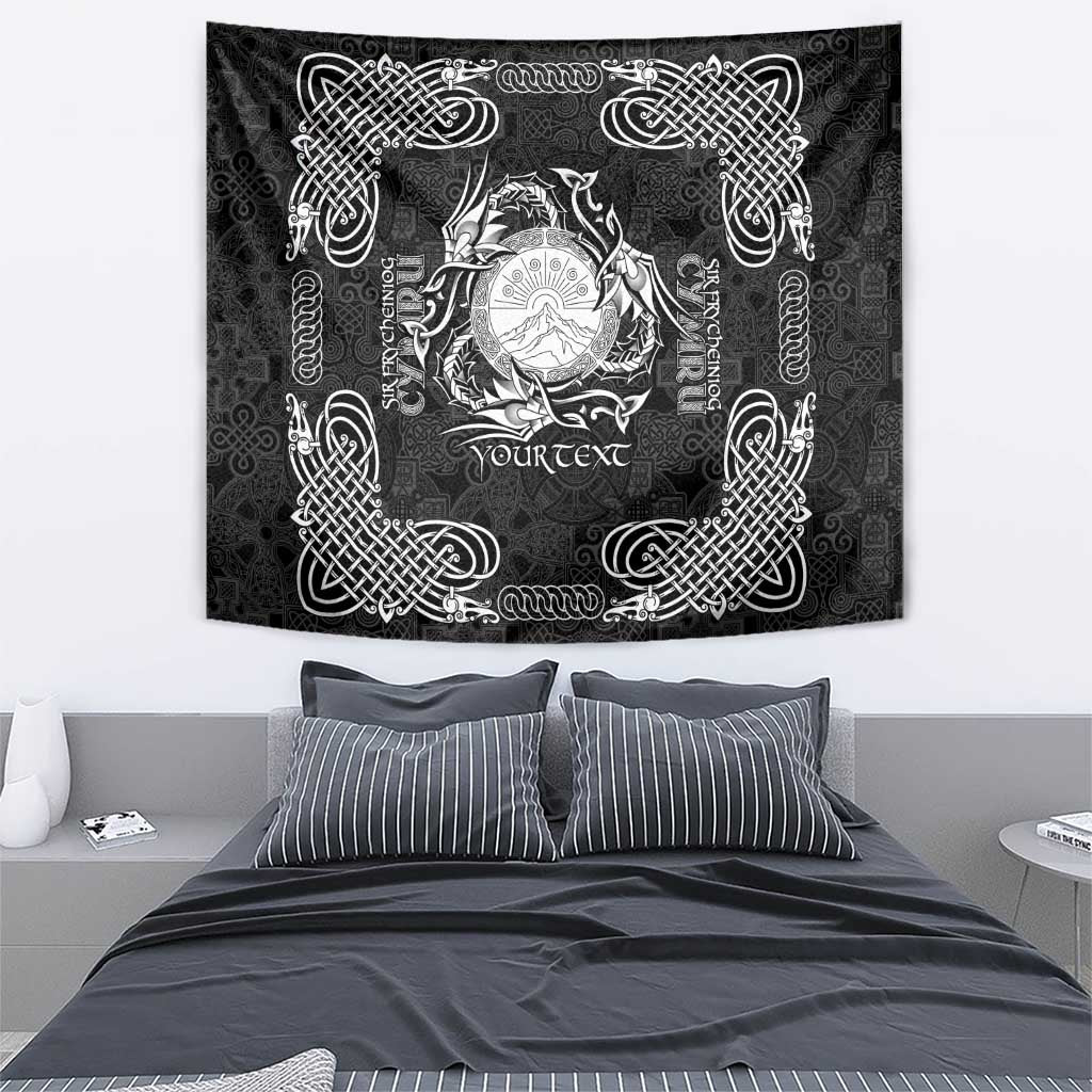 Personalized Brecknockshire Sir Frycheiniog Tapestry Black Brecon Beacons Mountain Celtic-inspired - Wonder Print Shop