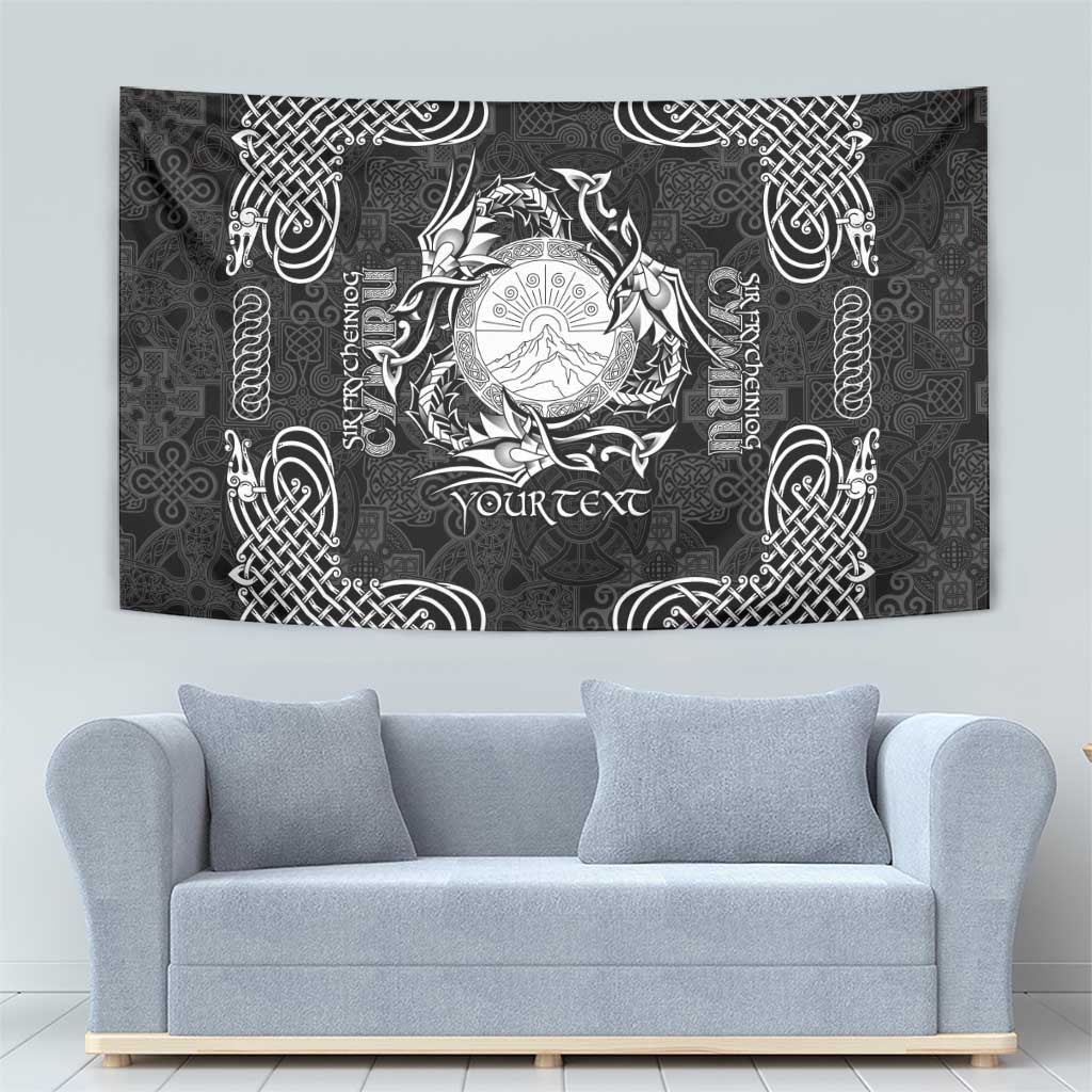 Personalized Brecknockshire Sir Frycheiniog Tapestry Black Brecon Beacons Mountain Celtic-inspired - Wonder Print Shop