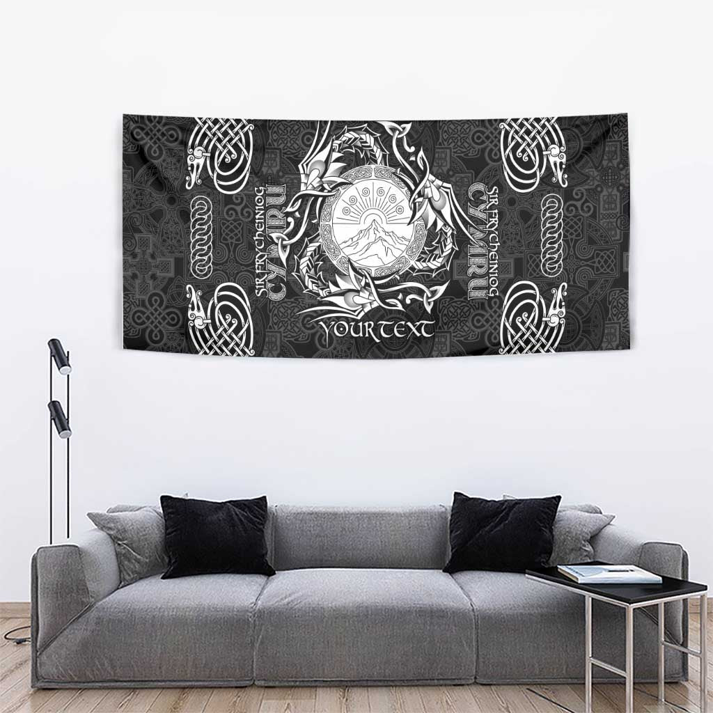 Personalized Brecknockshire Sir Frycheiniog Tapestry Black Brecon Beacons Mountain Celtic-inspired - Wonder Print Shop