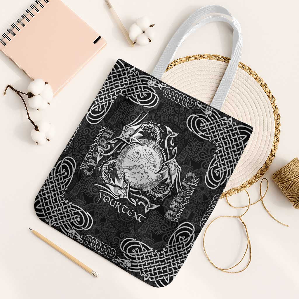 Personalized Brecknockshire Sir Frycheiniog Tote Bag Black Brecon Beacons Mountain Celtic-inspired - Wonder Print Shop