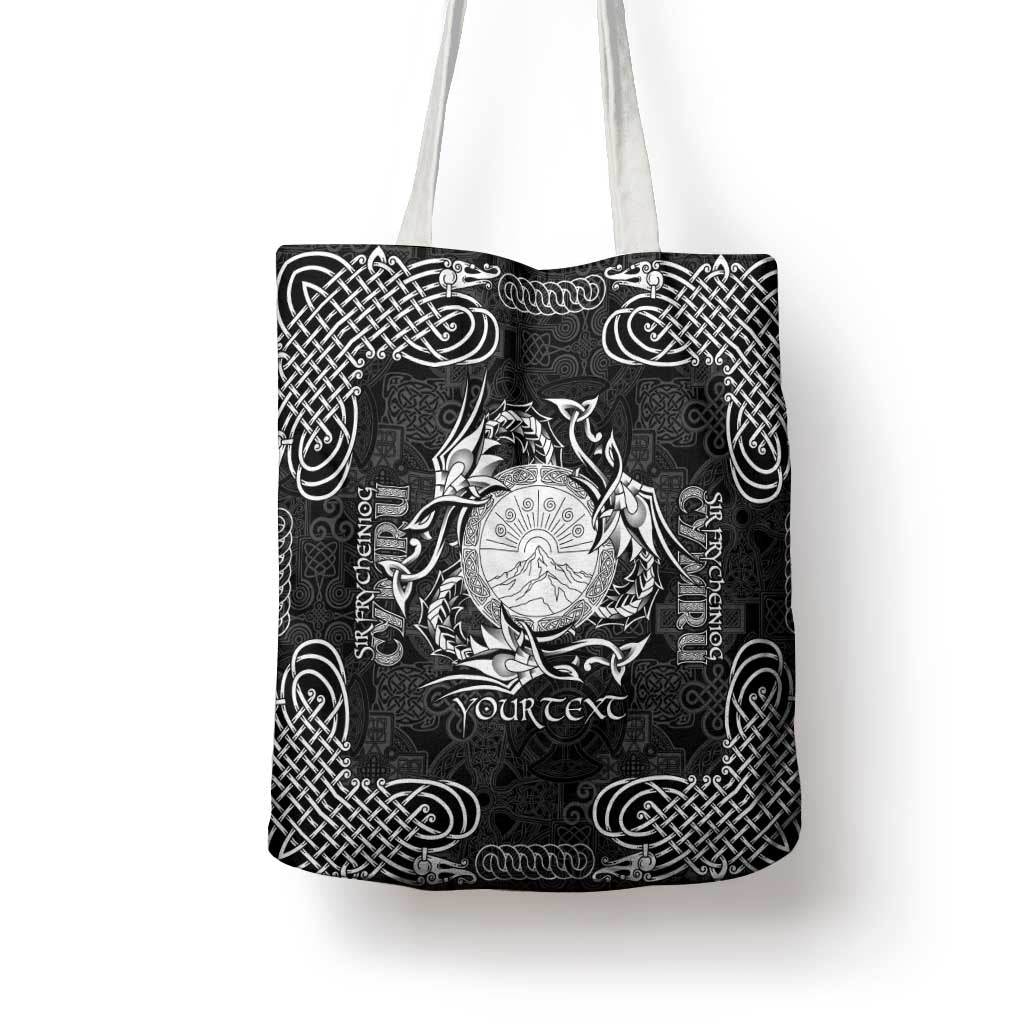 Personalized Brecknockshire Sir Frycheiniog Tote Bag Black Brecon Beacons Mountain Celtic-inspired - Wonder Print Shop