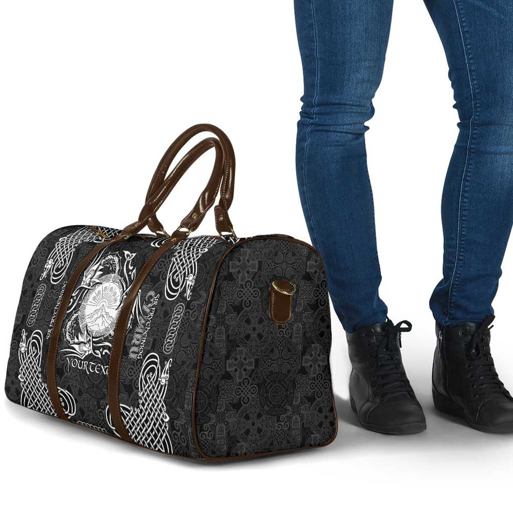 Personalized Brecknockshire Sir Frycheiniog Travel Bag Black Brecon Beacons Mountain Celtic-inspired - Wonder Print Shop