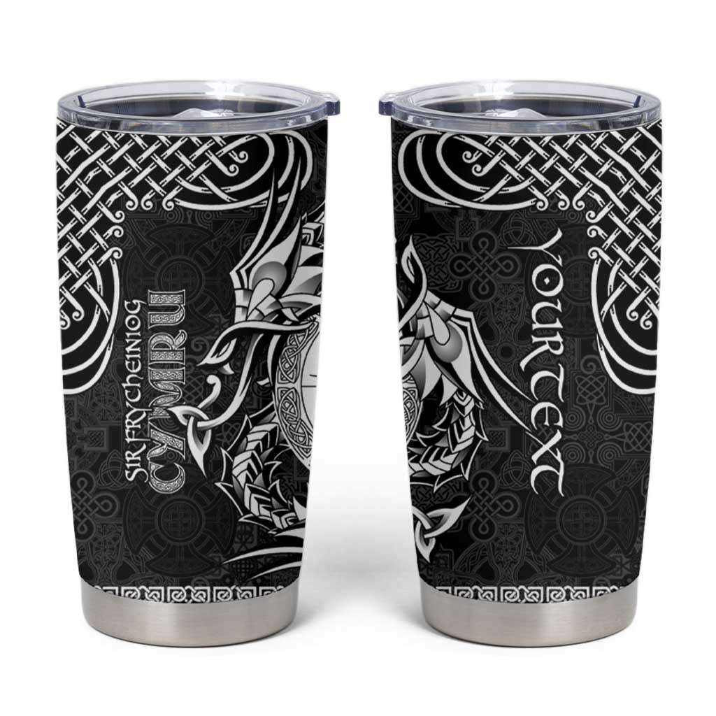 Personalized Brecknockshire Sir Frycheiniog Tumbler Cup Black Brecon Beacons Mountain Celtic-inspired - Wonder Print Shop
