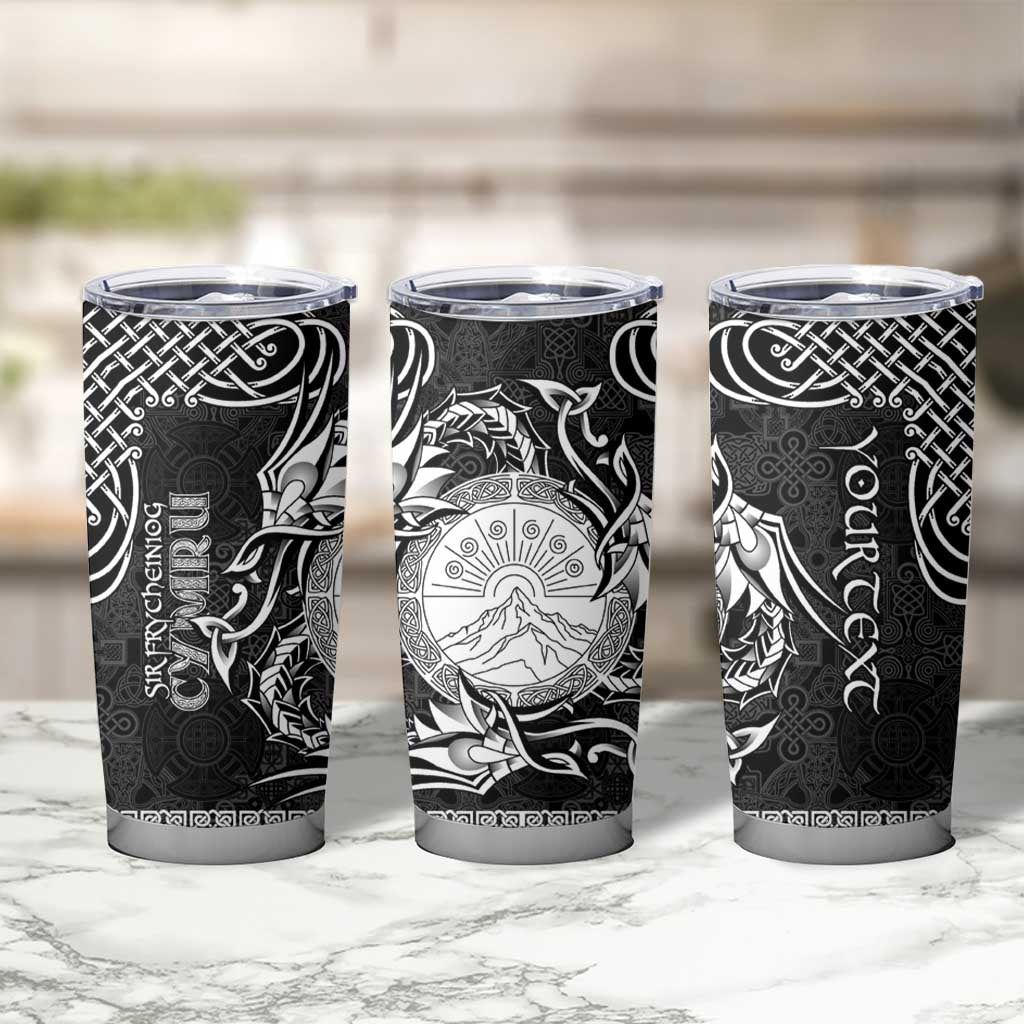 Personalized Brecknockshire Sir Frycheiniog Tumbler Cup Black Brecon Beacons Mountain Celtic-inspired - Wonder Print Shop