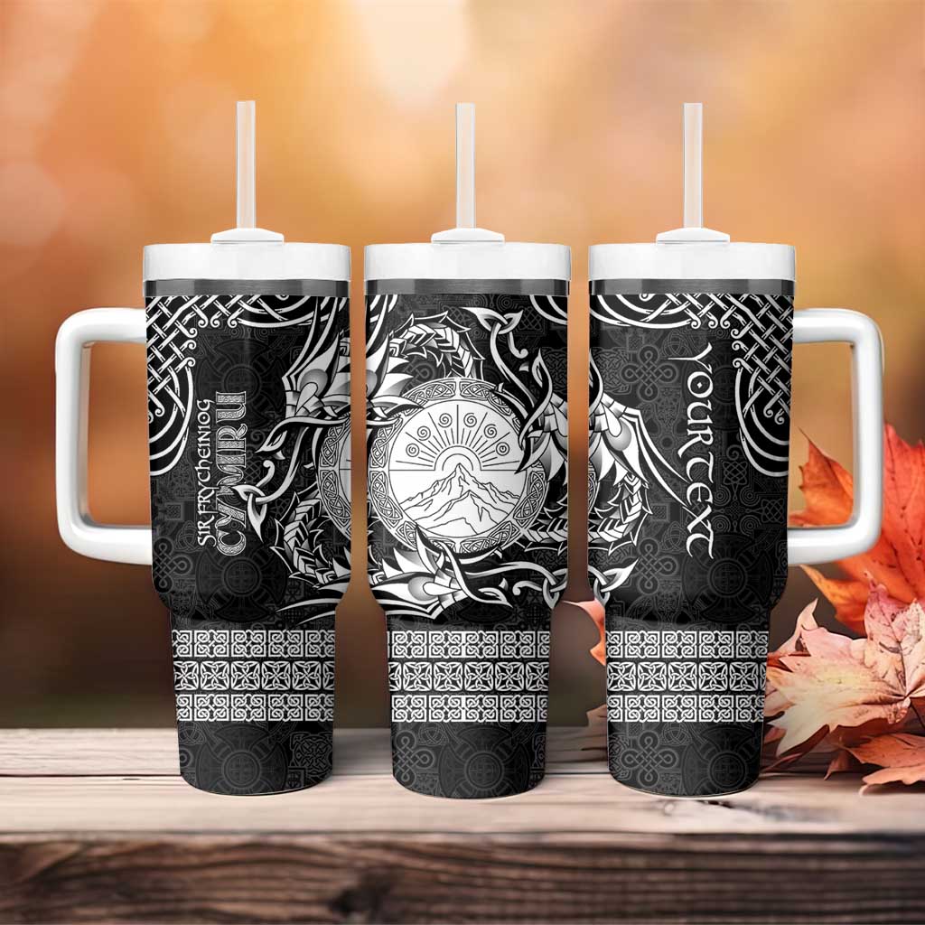 Personalized Brecknockshire Sir Frycheiniog Tumbler With Handle Black Brecon Beacons Mountain Celtic-inspired - Wonder Print Shop