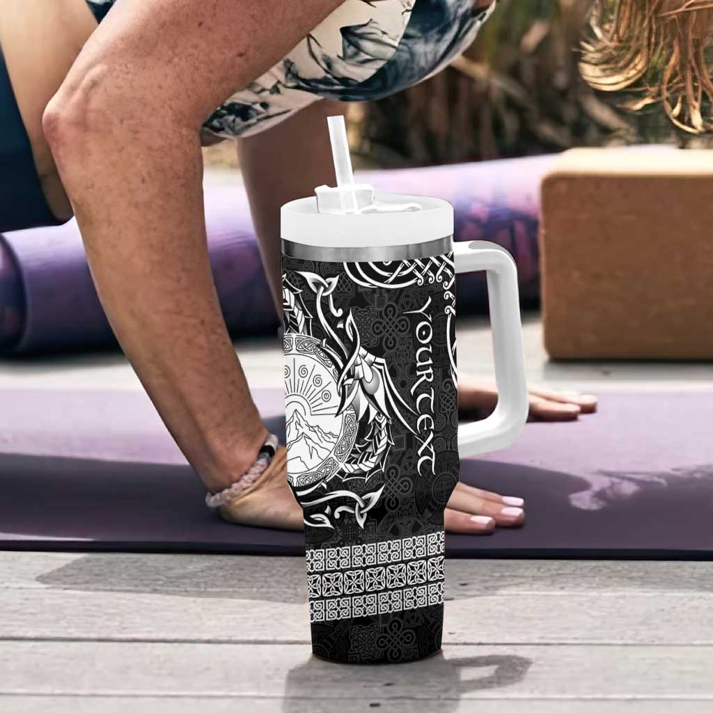 Personalized Brecknockshire Sir Frycheiniog Tumbler With Handle Black Brecon Beacons Mountain Celtic-inspired - Wonder Print Shop