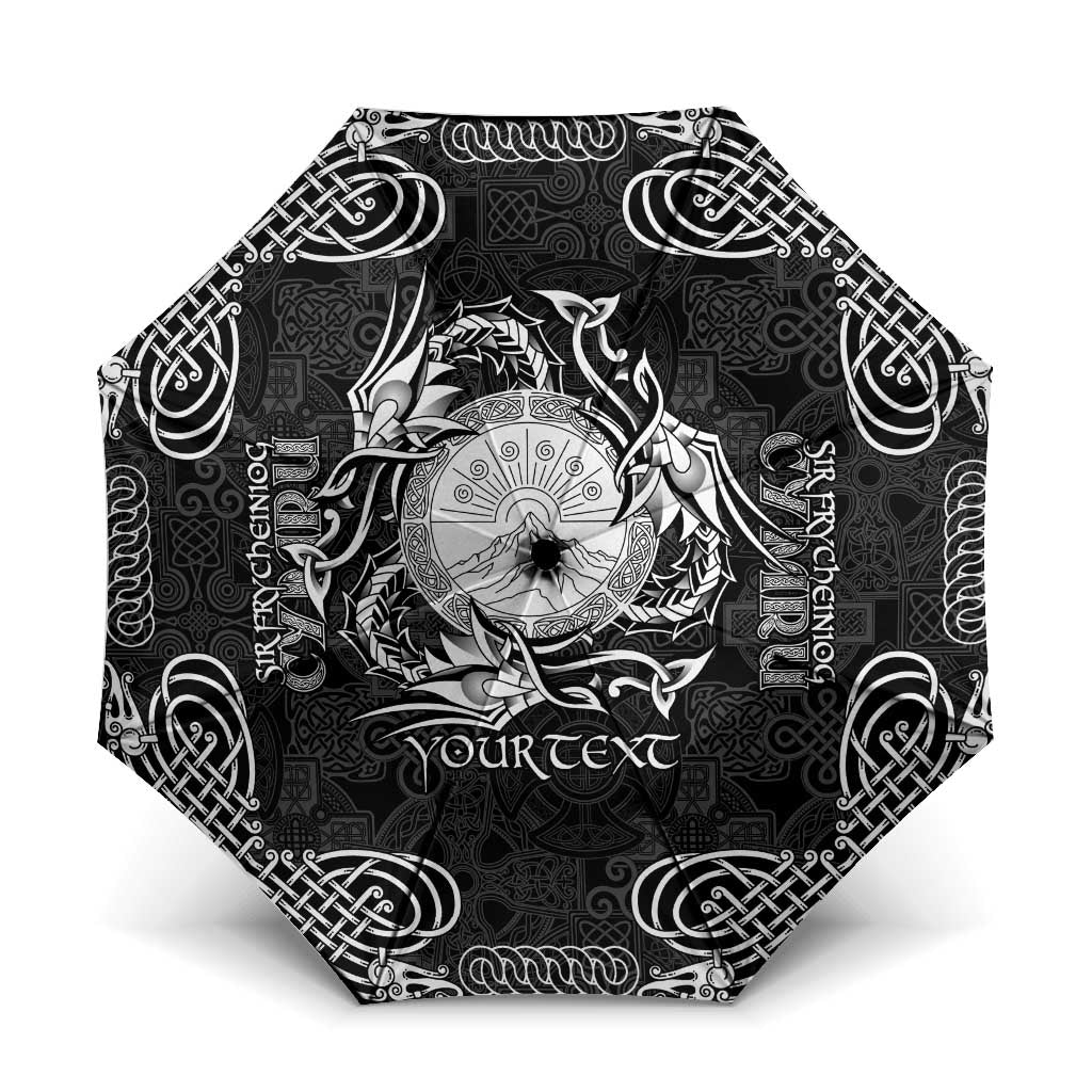 Personalized Brecknockshire Sir Frycheiniog Umbrella Black Brecon Beacons Mountain Celtic-inspired - Wonder Print Shop