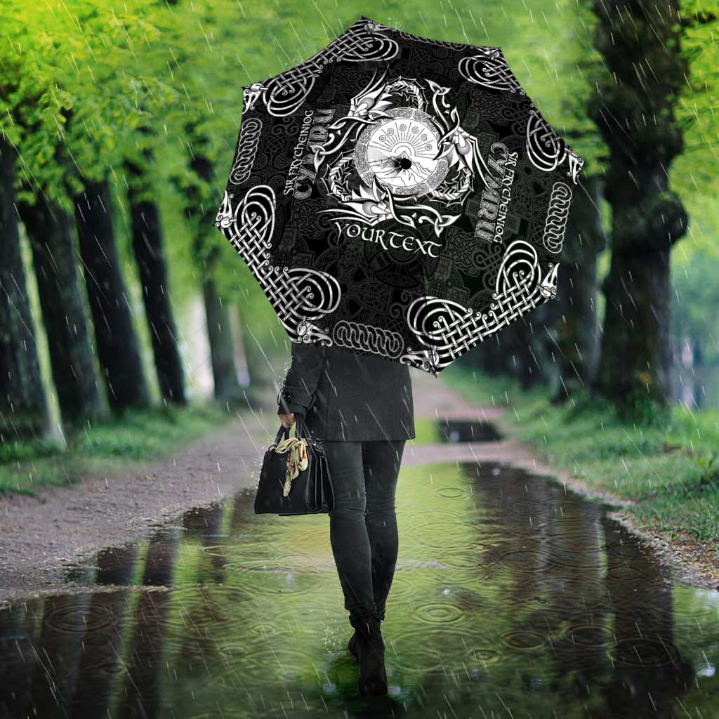 Personalized Brecknockshire Sir Frycheiniog Umbrella Black Brecon Beacons Mountain Celtic-inspired - Wonder Print Shop