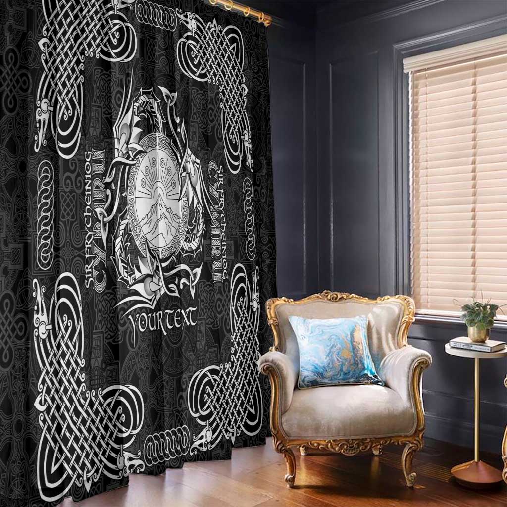 Personalized Brecknockshire Sir Frycheiniog Window Curtain Black Brecon Beacons Mountain Celtic-inspired - Wonder Print Shop