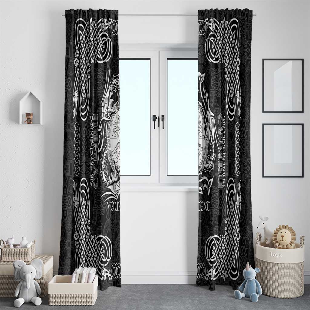 Personalized Brecknockshire Sir Frycheiniog Window Curtain Black Brecon Beacons Mountain Celtic-inspired - Wonder Print Shop