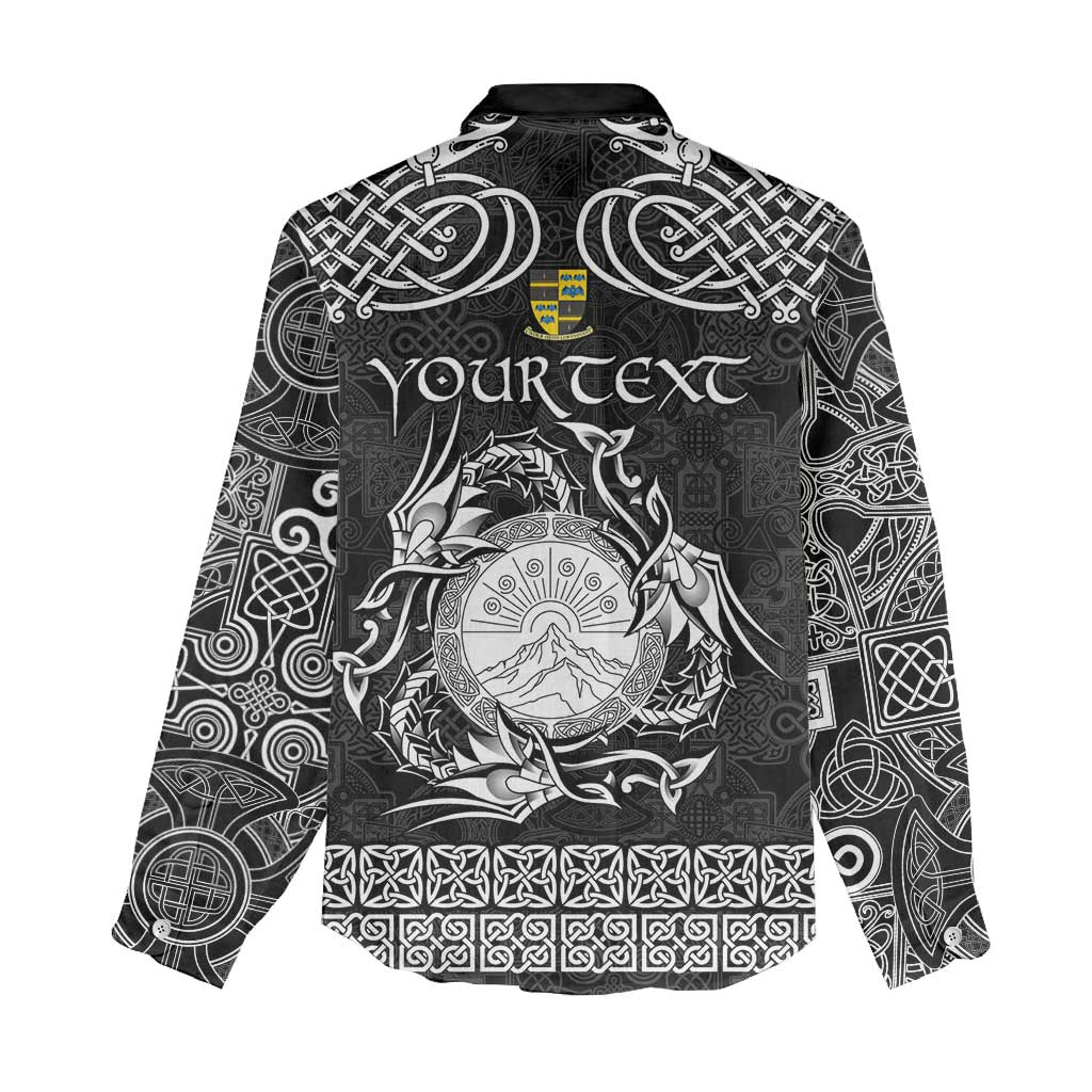 Personalized Brecknockshire Sir Frycheiniog Women Casual Shirt Black Brecon Beacons Mountain Celtic-inspired - Wonder Print Shop