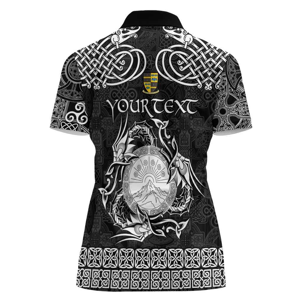 Personalized Brecknockshire Sir Frycheiniog Women Polo Shirt Black Brecon Beacons Mountain Celtic-inspired - Wonder Print Shop