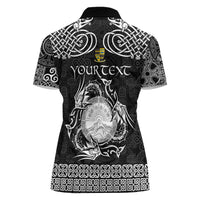 Personalized Brecknockshire Sir Frycheiniog Women Polo Shirt Black Brecon Beacons Mountain Celtic-inspired - Wonder Print Shop