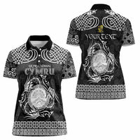 Personalized Brecknockshire Sir Frycheiniog Women Polo Shirt Black Brecon Beacons Mountain Celtic-inspired - Wonder Print Shop