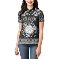 Personalized Brecknockshire Sir Frycheiniog Women Polo Shirt Black Brecon Beacons Mountain Celtic-inspired - Wonder Print Shop