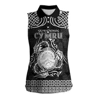 Personalized Brecknockshire Sir Frycheiniog Women Sleeveless Polo Shirt Black Brecon Beacons Mountain Celtic-inspired - Wonder Print Shop