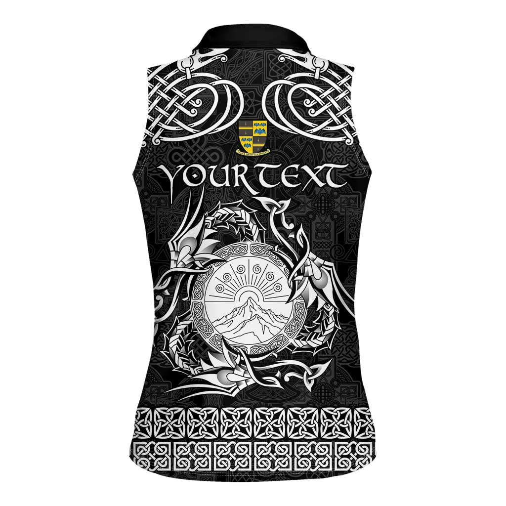 Personalized Brecknockshire Sir Frycheiniog Women Sleeveless Polo Shirt Black Brecon Beacons Mountain Celtic-inspired - Wonder Print Shop