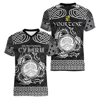 Personalized Brecknockshire Sir Frycheiniog Women V-Neck T-Shirt Black Brecon Beacons Mountain Celtic-inspired - Wonder Print Shop