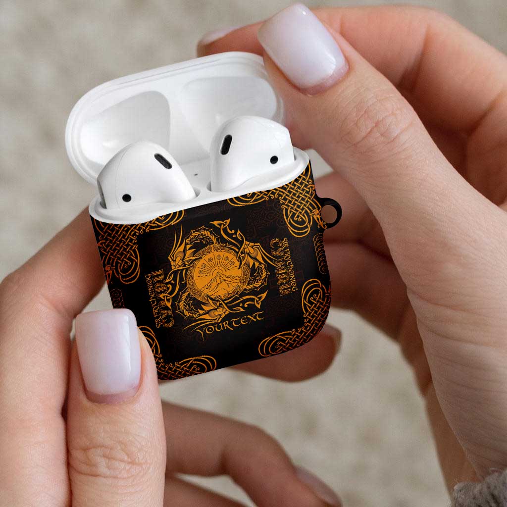 Personalized Brecknockshire Sir Frycheiniog AirPods Case Gold Brecon Beacons Mountain Celtic-inspired - Wonder Print Shop