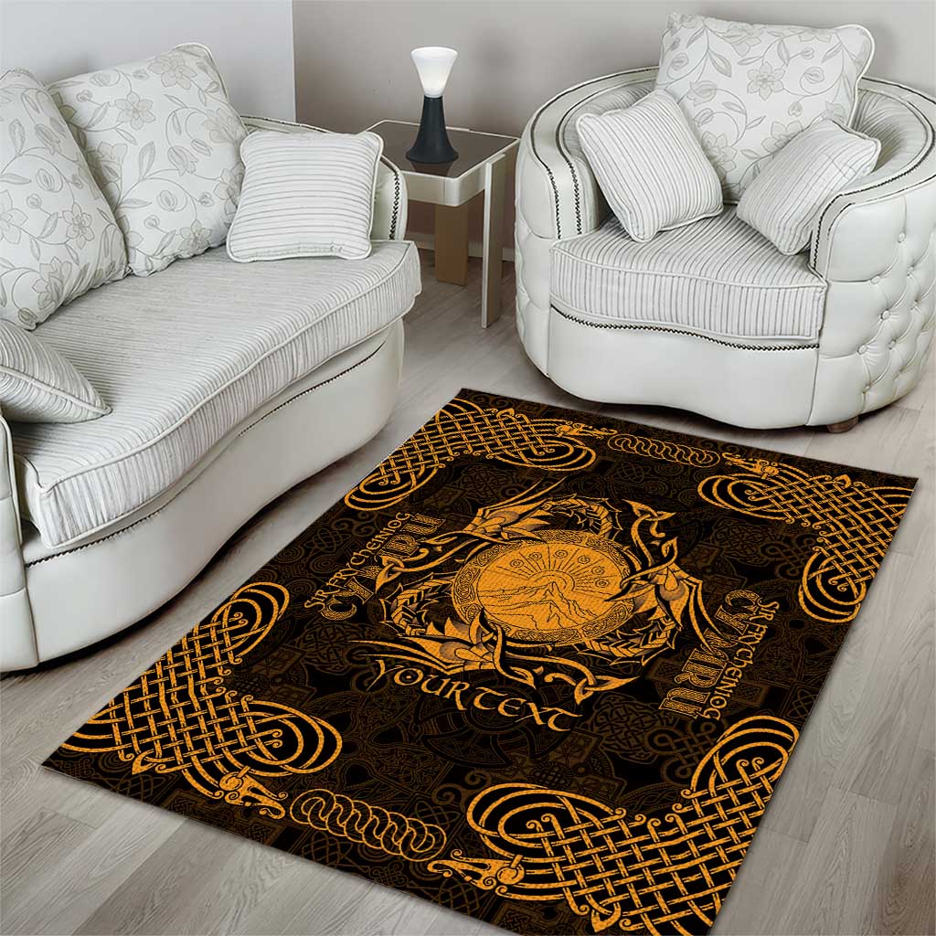 Personalized Brecknockshire Sir Frycheiniog Area Rug Gold Brecon Beacons Mountain Celtic-inspired - Wonder Print Shop
