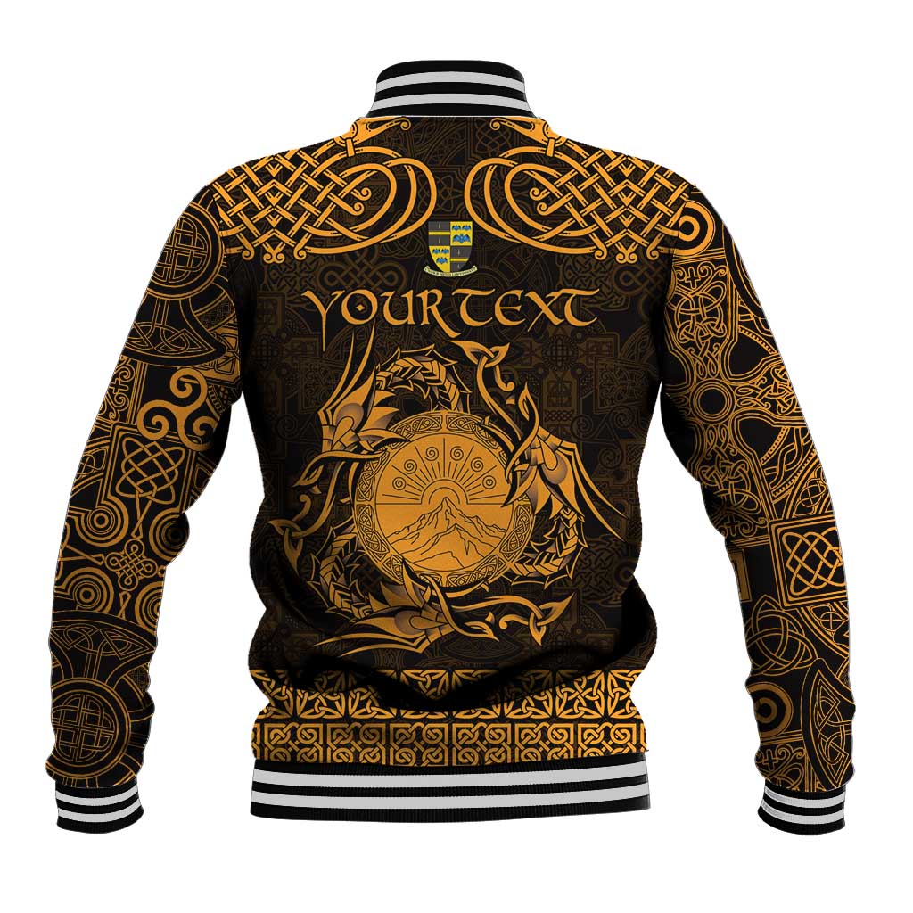 Personalized Brecknockshire Sir Frycheiniog Baseball Jacket Gold Brecon Beacons Mountain Celtic-inspired - Wonder Print Shop