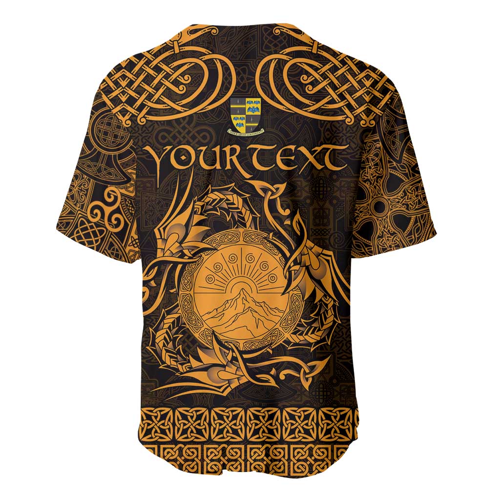 Personalized Brecknockshire Sir Frycheiniog Baseball Jersey Gold Brecon Beacons Mountain Celtic-inspired - Wonder Print Shop