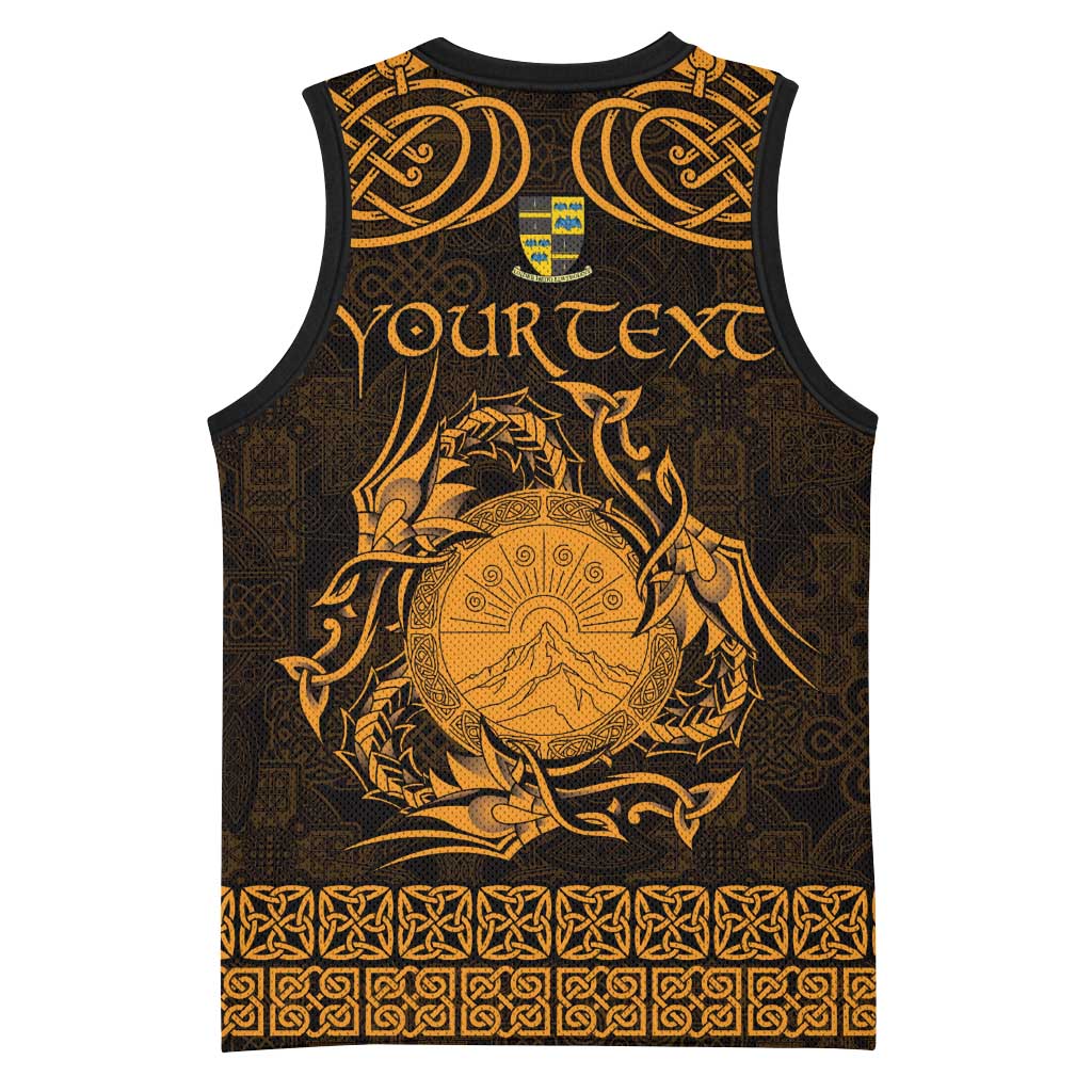Personalized Brecknockshire Sir Frycheiniog Basketball Jersey Gold Brecon Beacons Mountain Celtic-inspired - Wonder Print Shop