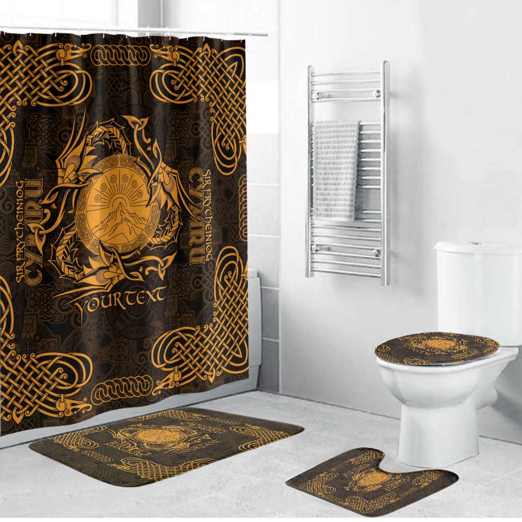 Personalized Brecknockshire Sir Frycheiniog Bathroom Set Gold Brecon Beacons Mountain Celtic-inspired - Wonder Print Shop
