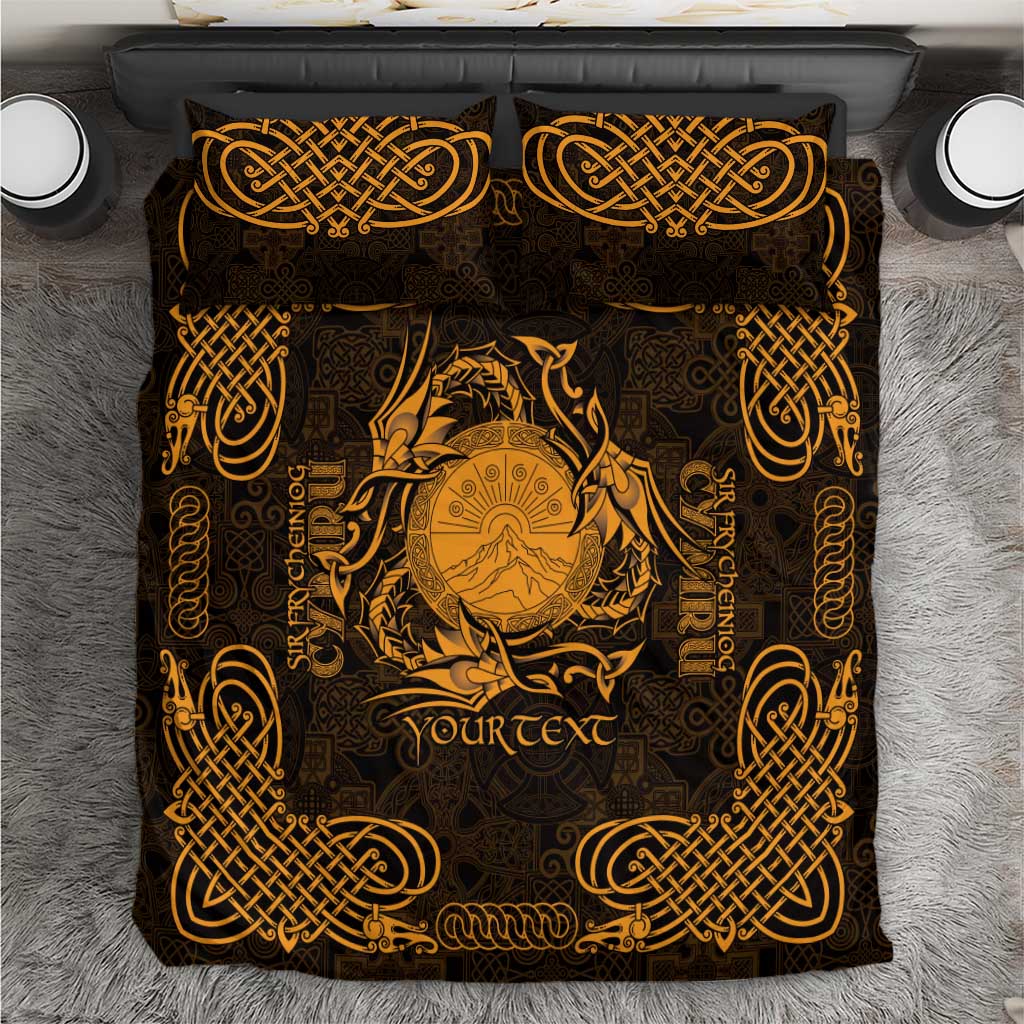 Personalized Brecknockshire Sir Frycheiniog Bedding Set Gold Brecon Beacons Mountain Celtic-inspired - Wonder Print Shop