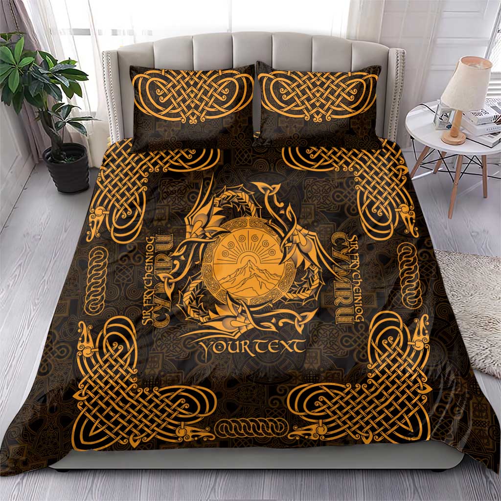Personalized Brecknockshire Sir Frycheiniog Bedding Set Gold Brecon Beacons Mountain Celtic-inspired - Wonder Print Shop