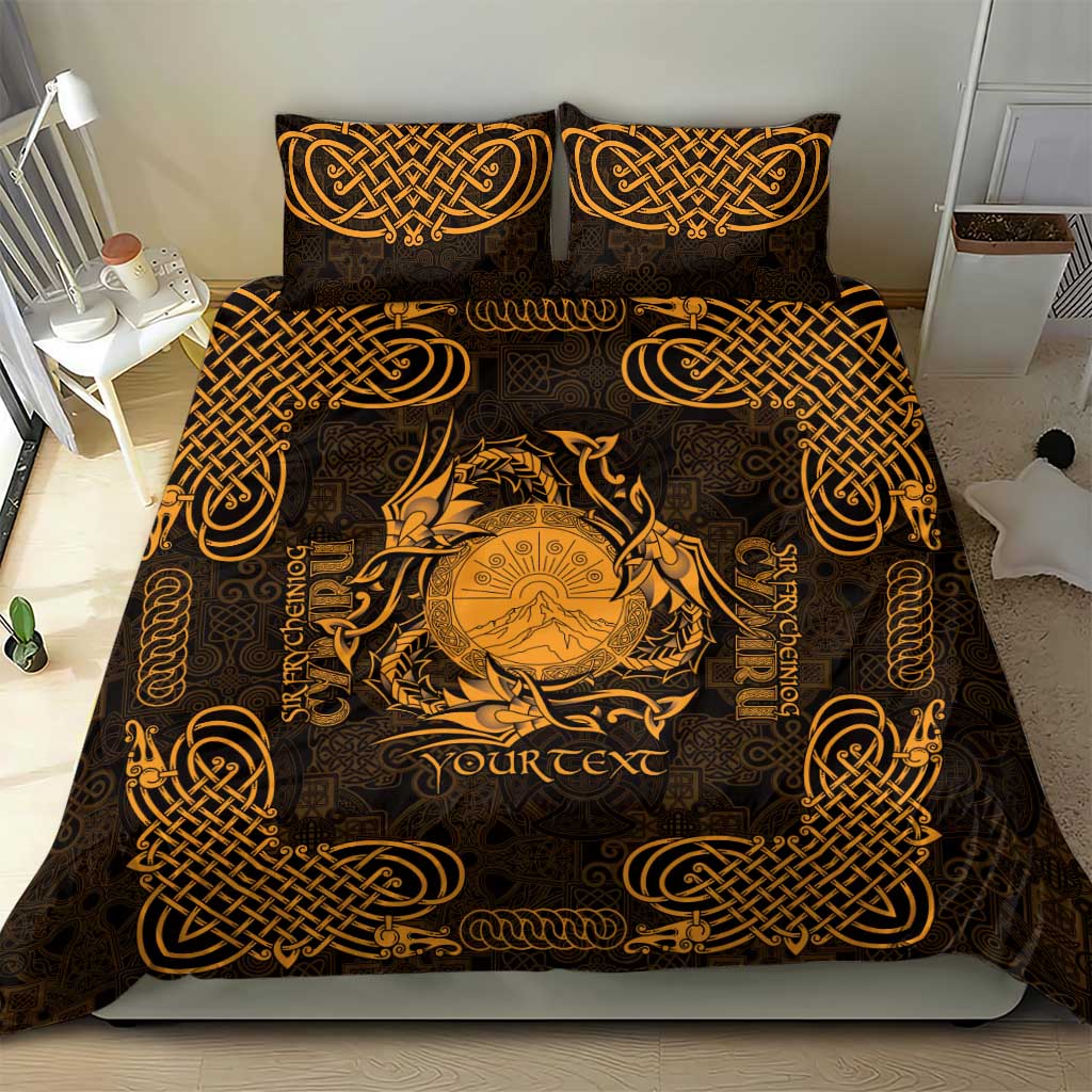 Personalized Brecknockshire Sir Frycheiniog Bedding Set Gold Brecon Beacons Mountain Celtic-inspired - Wonder Print Shop