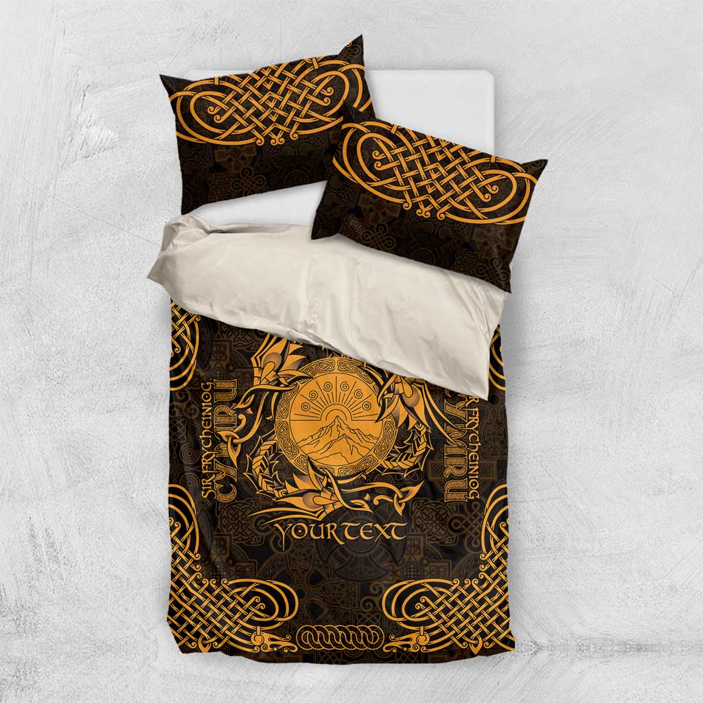 Personalized Brecknockshire Sir Frycheiniog Bedding Set Gold Brecon Beacons Mountain Celtic-inspired - Wonder Print Shop