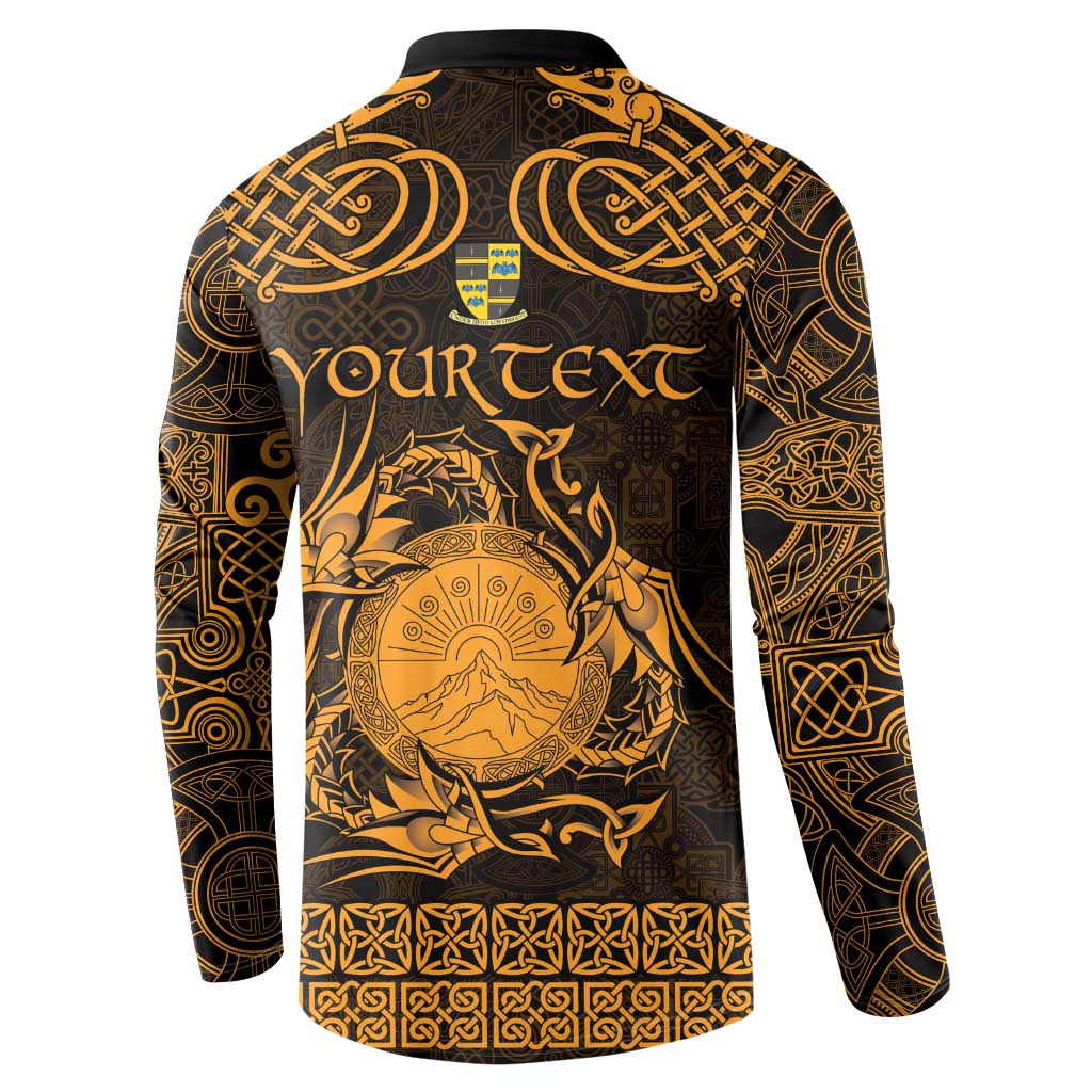 Personalized Brecknockshire Sir Frycheiniog Button Sweatshirt Gold Brecon Beacons Mountain Celtic-inspired - Wonder Print Shop