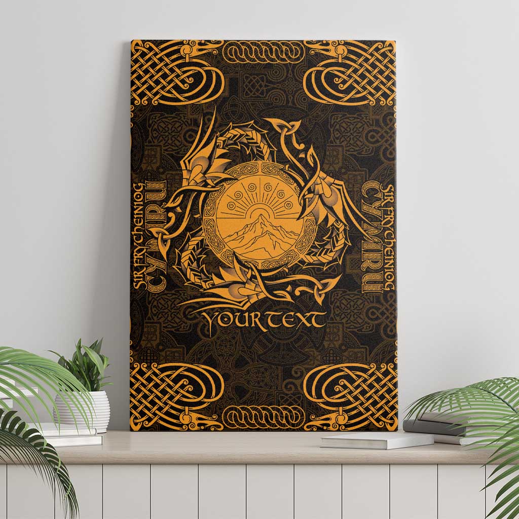 Personalized Brecknockshire Sir Frycheiniog Canvas Wall Art Gold Brecon Beacons Mountain Celtic-inspired - Wonder Print Shop