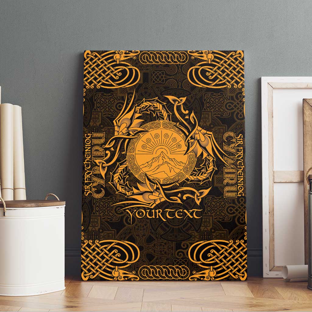 Personalized Brecknockshire Sir Frycheiniog Canvas Wall Art Gold Brecon Beacons Mountain Celtic-inspired - Wonder Print Shop