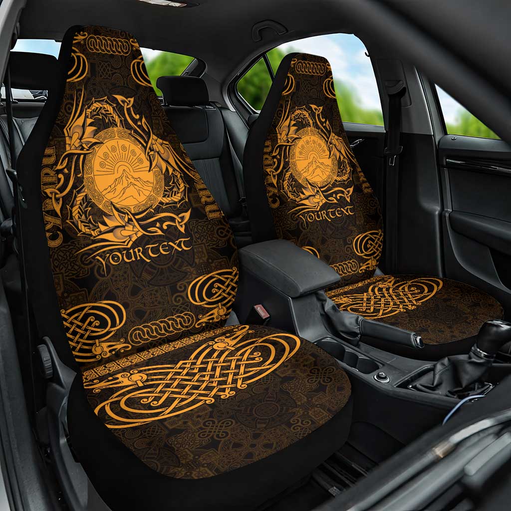 Personalized Brecknockshire Sir Frycheiniog Car Seat Cover Gold Brecon Beacons Mountain Celtic-inspired - Wonder Print Shop