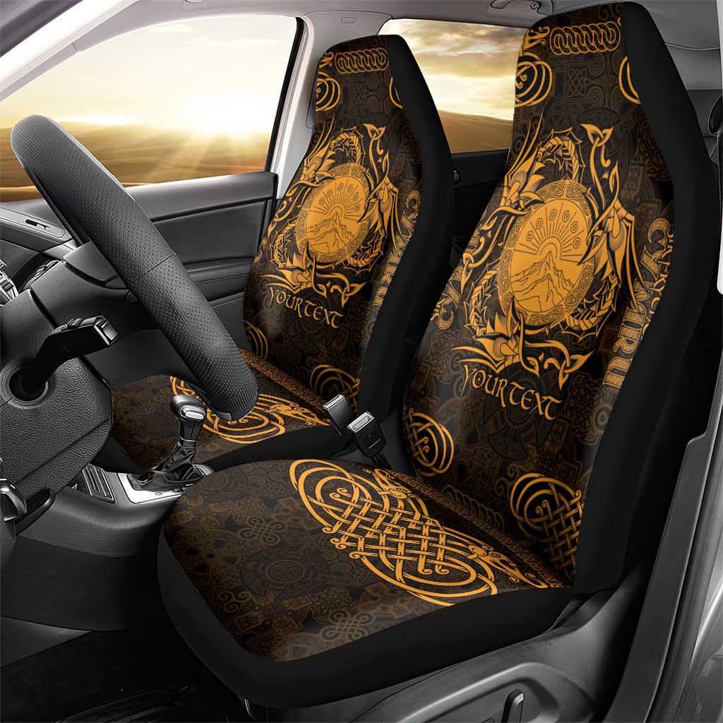 Personalized Brecknockshire Sir Frycheiniog Car Seat Cover Gold Brecon Beacons Mountain Celtic-inspired - Wonder Print Shop