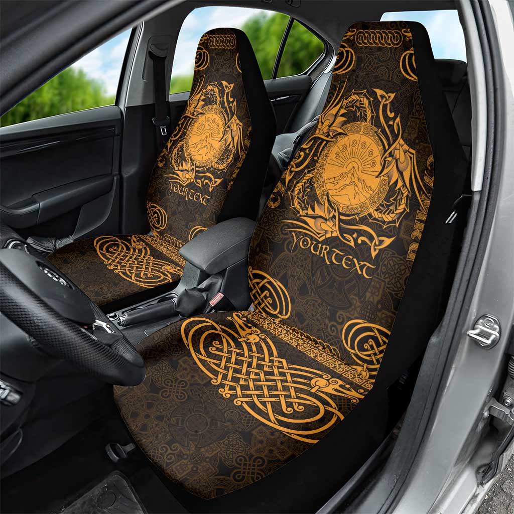 Personalized Brecknockshire Sir Frycheiniog Car Seat Cover Gold Brecon Beacons Mountain Celtic-inspired - Wonder Print Shop