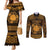 Personalized Brecknockshire Sir Frycheiniog Couples Matching Mermaid Dress and Long Sleeve Button Shirt Gold Brecon Beacons Mountain Celtic-inspired - Wonder Print Shop
