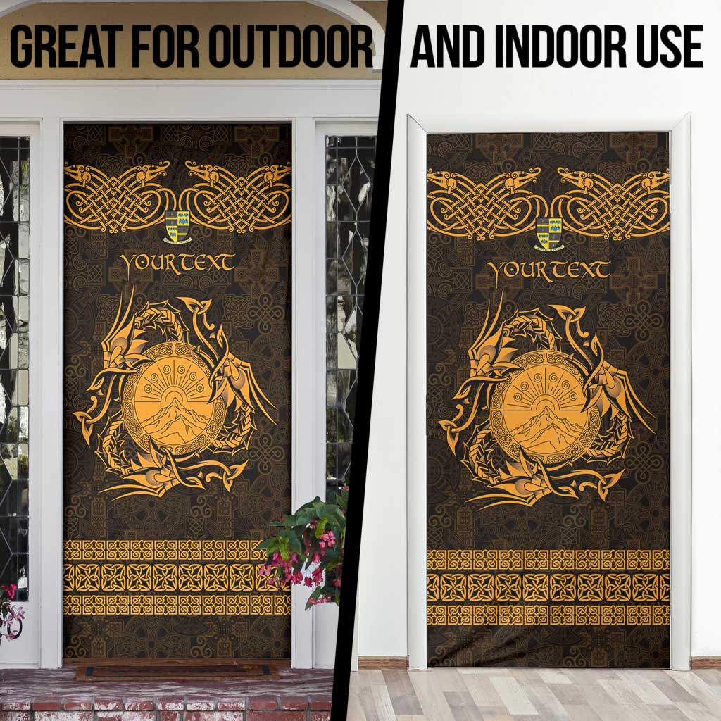 Personalized Brecknockshire Sir Frycheiniog Door Cover Gold Brecon Beacons Mountain Celtic-inspired - Wonder Print Shop