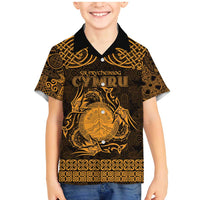 Personalized Brecknockshire Sir Frycheiniog Family Matching Mermaid Dress and Hawaiian Shirt Gold Brecon Beacons Mountain Celtic-inspired - Wonder Print Shop