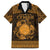 Personalized Brecknockshire Sir Frycheiniog Family Matching Off The Shoulder Long Sleeve Dress and Hawaiian Shirt Gold Brecon Beacons Mountain Celtic-inspired - Wonder Print Shop